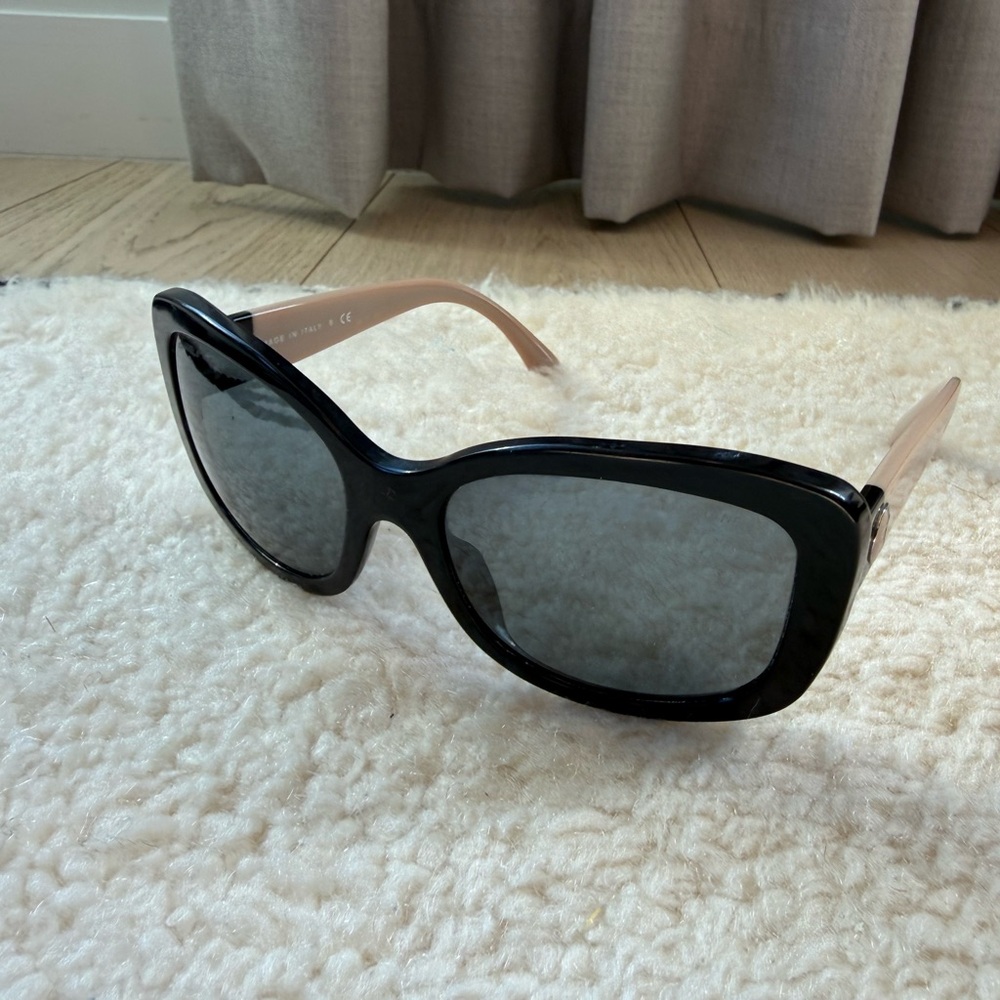 Chanel Black and Tan Sunglasses with Hard Case
